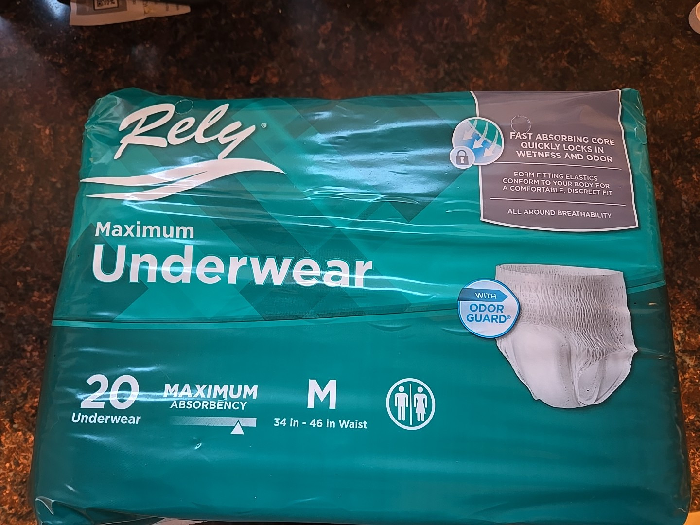 Lot of 80 Rely Adult Diapers Maximum Absorbency Underwear Medium Size Unisex.