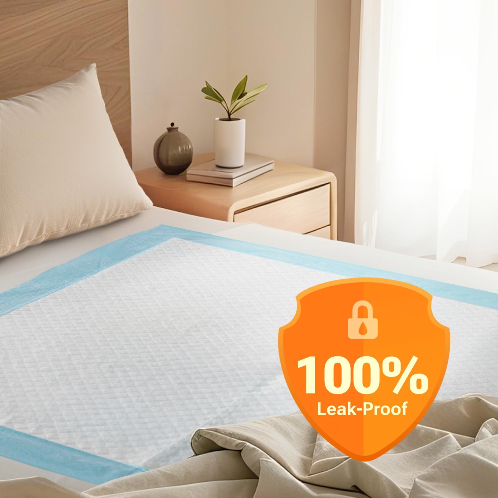 30 x 36 50 Count Super Absorbency Disposable Bed Pads for Adults, Leakproof Quic