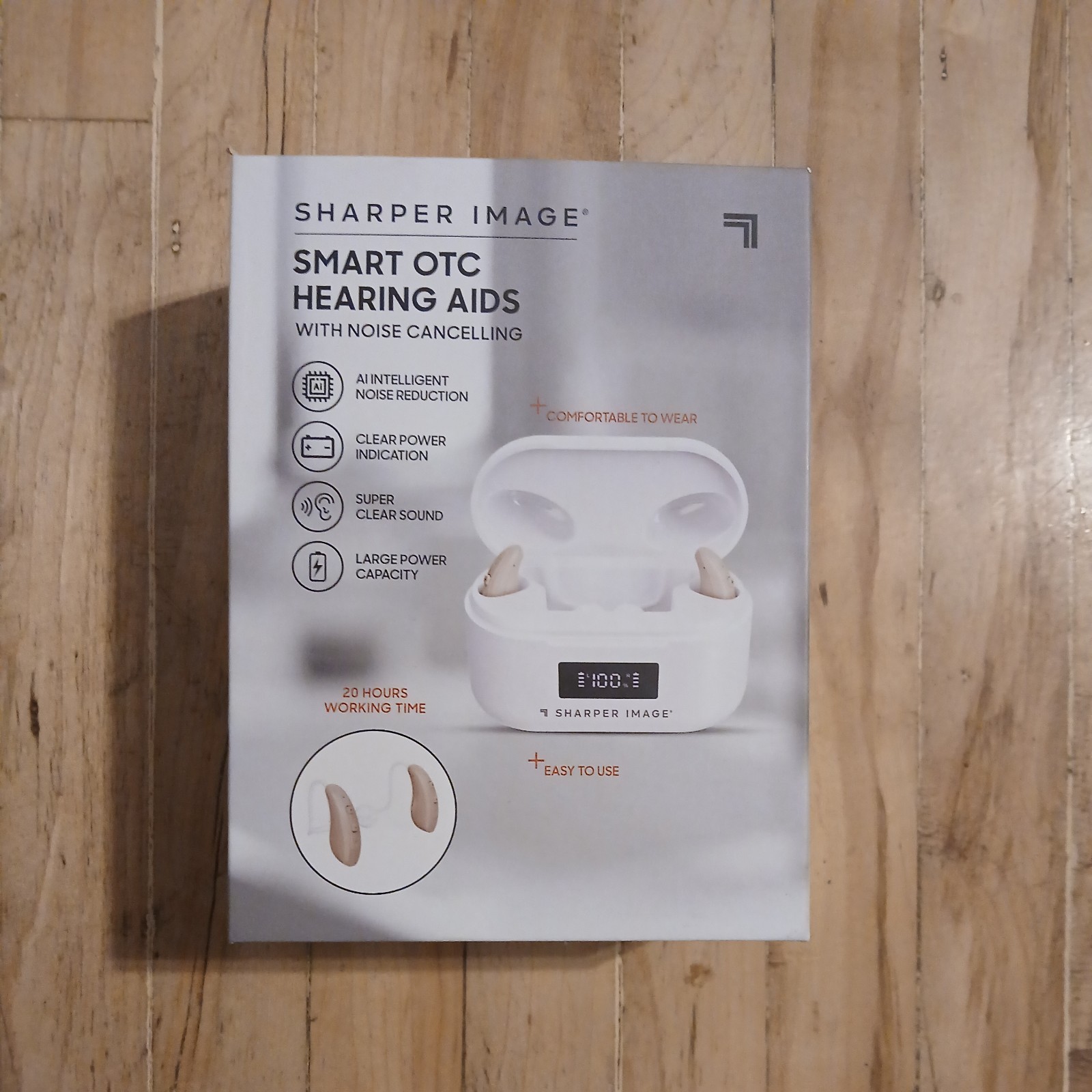 Sharper Image Smart OTC Hearing Aids Noise Cancelling D26AT 20 Hours Recharge