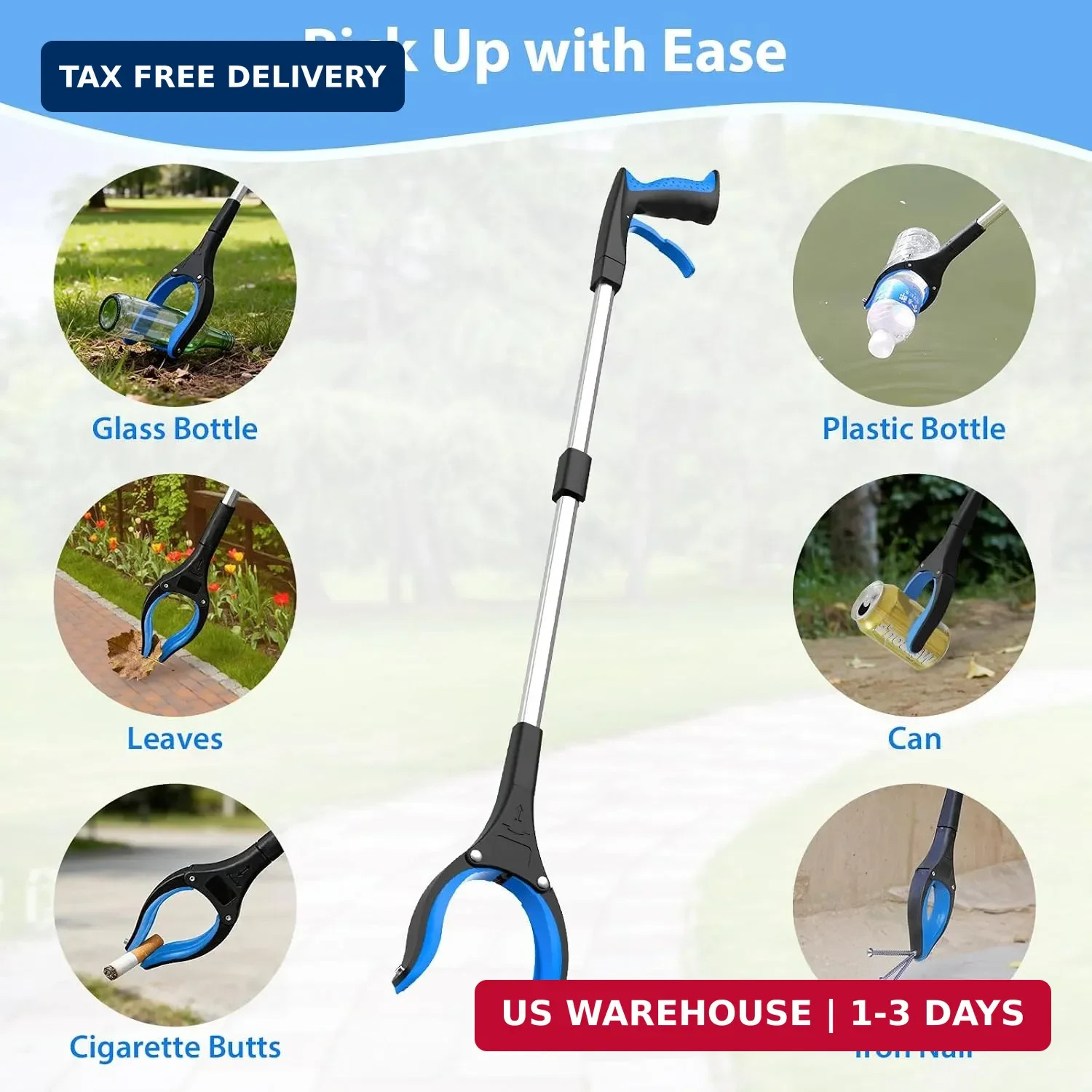 8 Pack 32 Inch Grabber Reacher Tool, Heavy Duty Lightweight Trash Picker Upper G
