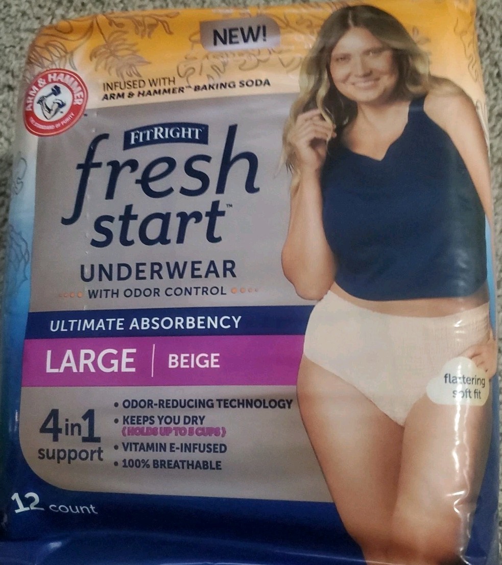 48 Large Arm & Hammer Fresh Start Underwear Odor Control Ultimate Absorbency