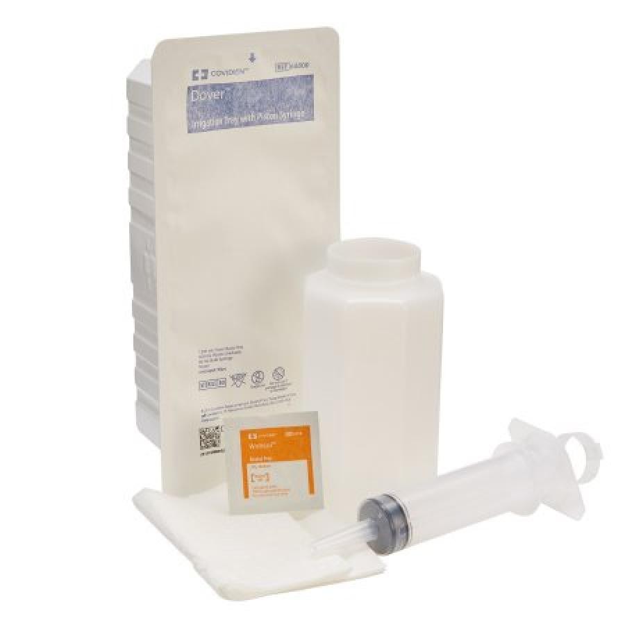 KenGuard Piston Irrigation Tray 1200cc Tray 60cc Syringe Lidded Sterile 1 Count