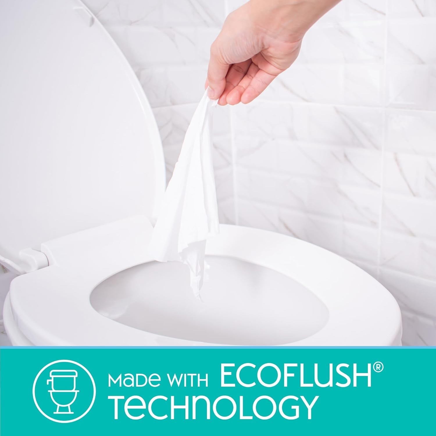 Extra Large Flushable Wipes Plant Based 180 Count Septic Safe Hypoallergenic
