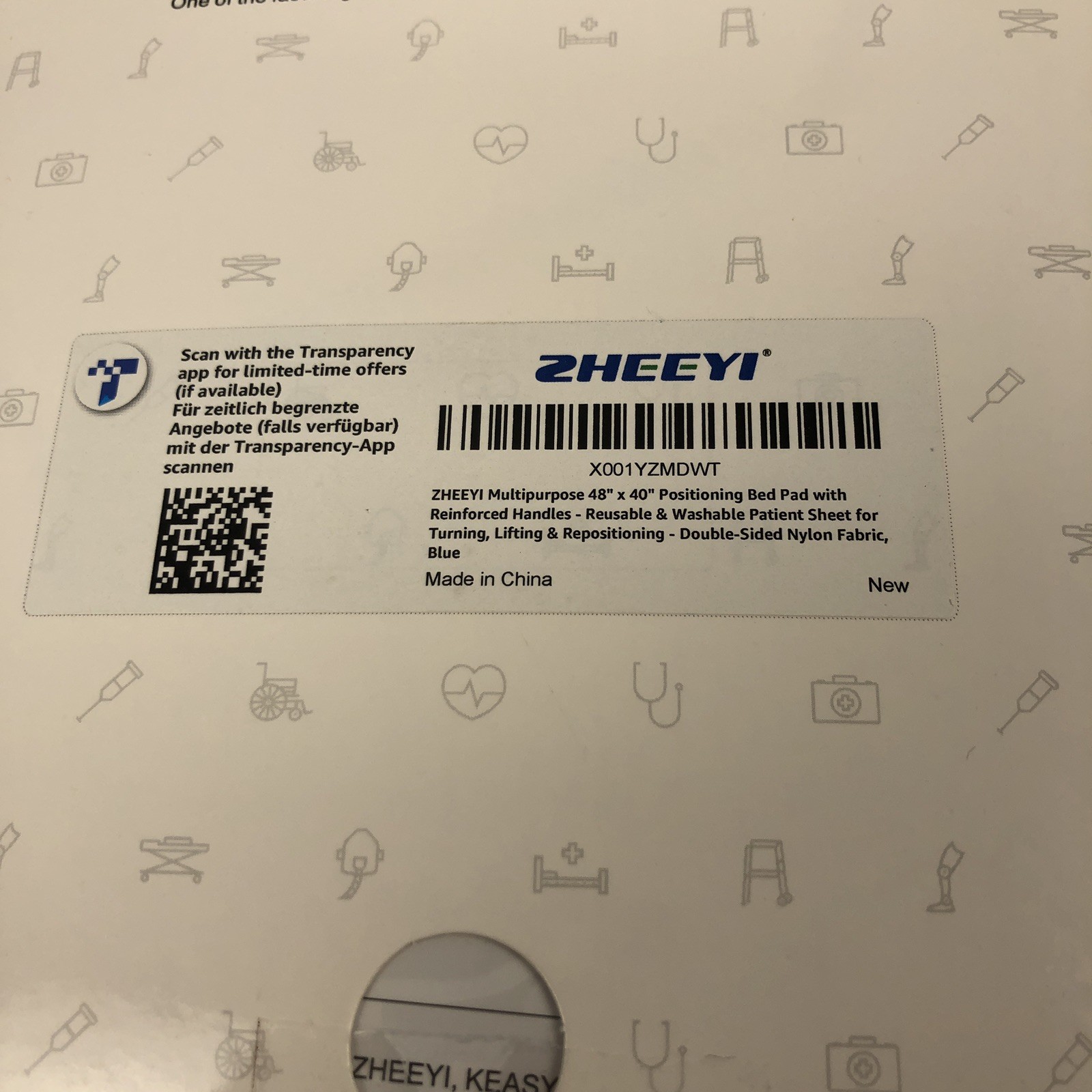 Zheeyi 48×40 Positioning Bed Pan Unopened Sealed Box