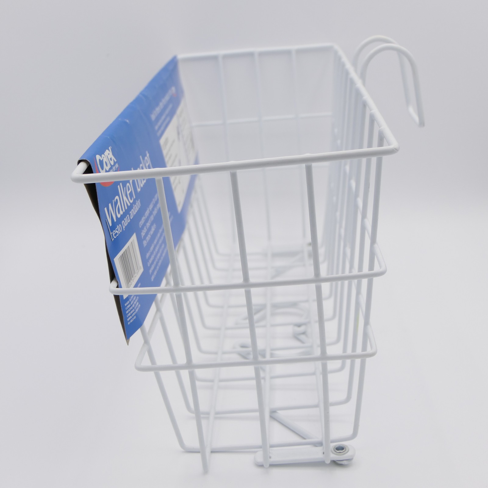 Carex Walker Basket Hooks onto Mobility Walker White Coated Metal A830-00