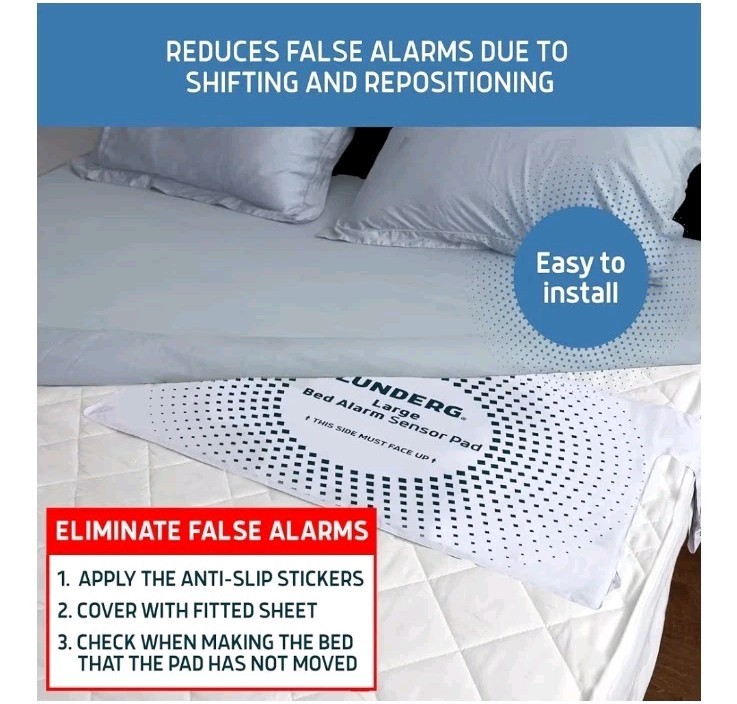 Lunderg LARGE Bed Alarm for Elderly Adults – Wireless Sensor Pad 20” x 30”