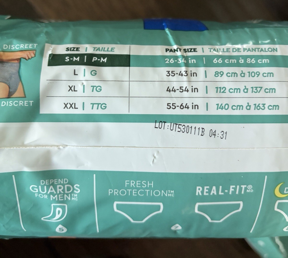 Depend S-M Underwear 19ct Each Maximum Absorption For Men Lot of 4 76 total New