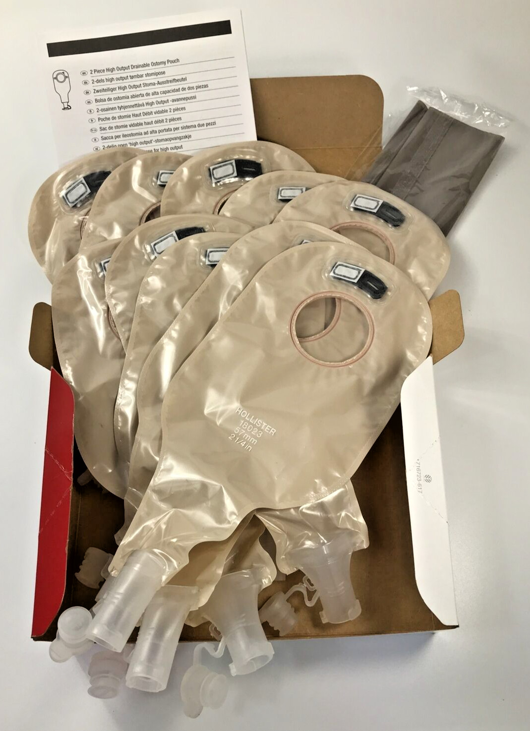 10 Hollister 18023 New Image Pouches 2 1/4″ Flange Exp 2030