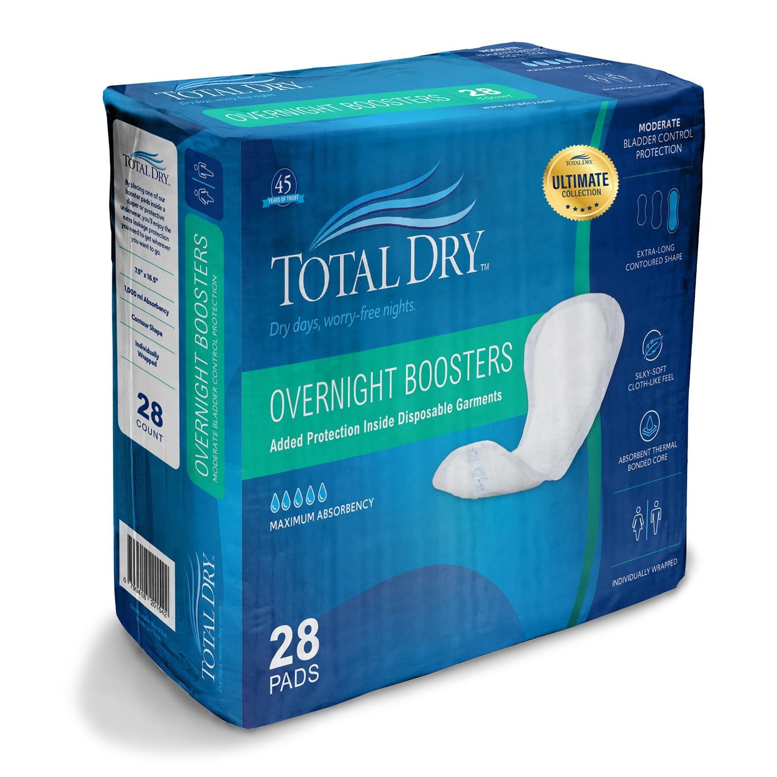 Ultimate Booster Pads for Women & Men Extra-Absorbent Overnight Diaper Insert…
