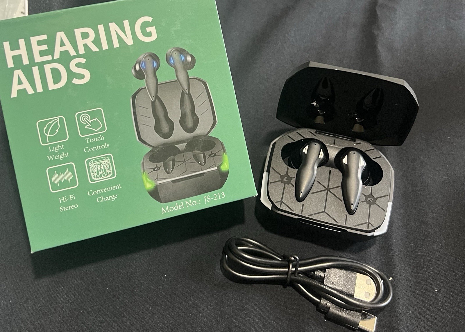 In Ear Hearing Aid Pair. Hi-fi Stereo, Touch Controls, Light Weight,Sleek Design