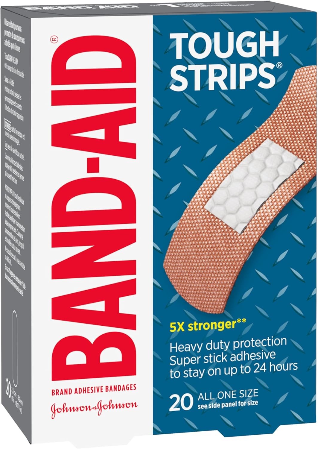 Band-Aid Brand Tough Strips Adhesive Bandage for Minor 20 Count (Pack of 1)