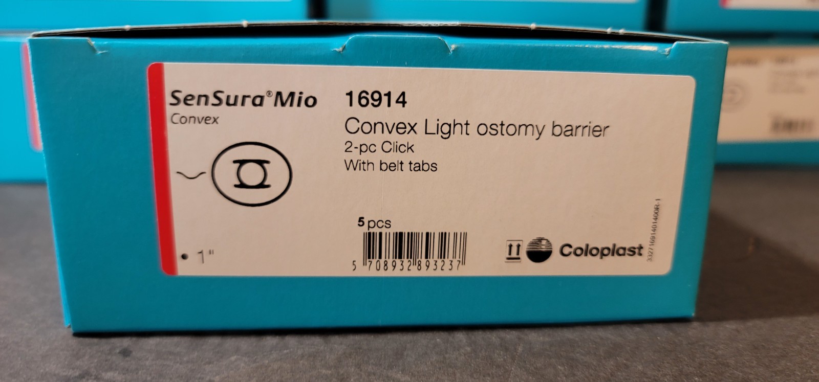 Lot 22 Boxes Coloplast 16914 SenSura Mio Convex Light Barriers 1″ Pre-Sized 2-pc