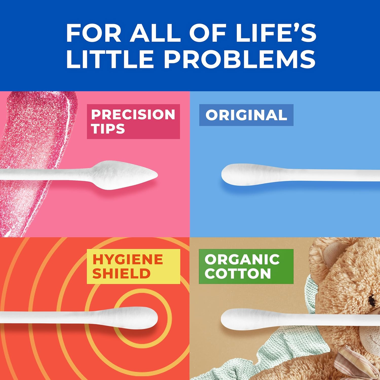 Cotton Swabs Hygiene Shield Travel Size Toiletries 100% Cotton 30 Count (Pack 2)