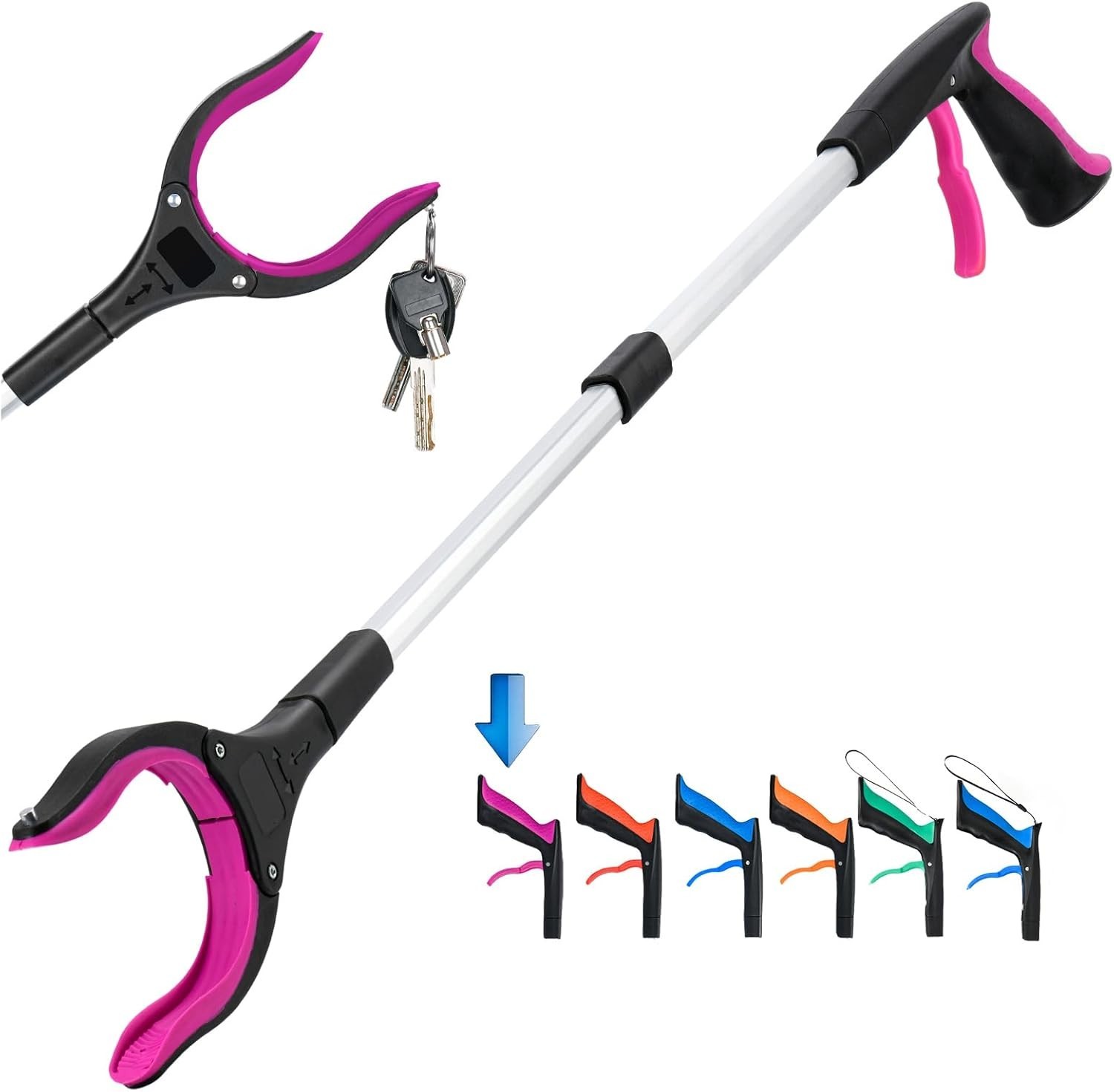 Grabber Reacher Tool,32 Inch Extra Long Foldable Pick Up Stick with Strong Gr…