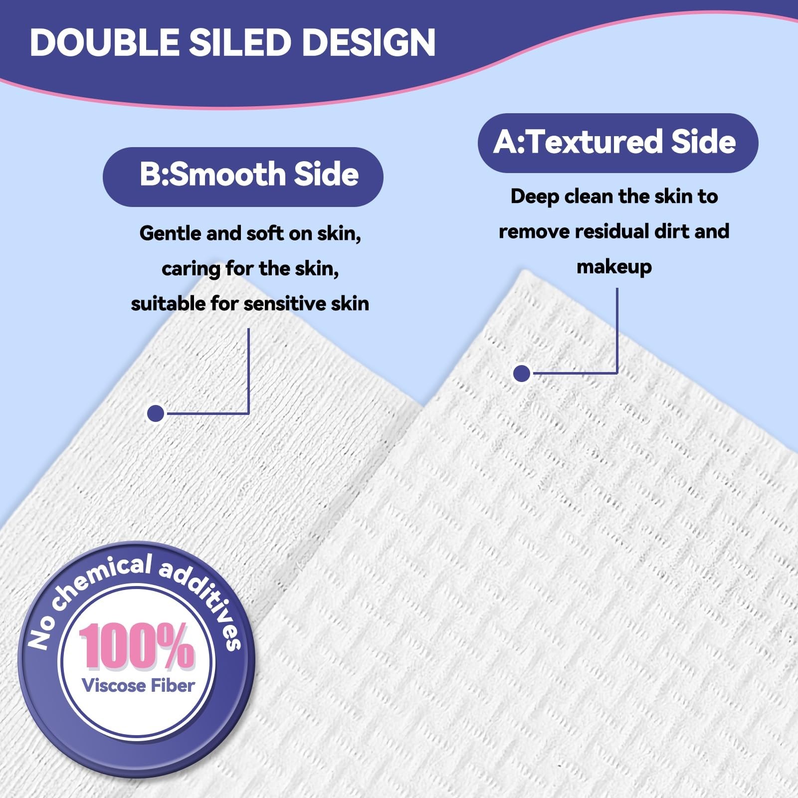 200 Count Large Disposable Face Towels, 10″x12″ Ultra Thick Biodegradable Makeup