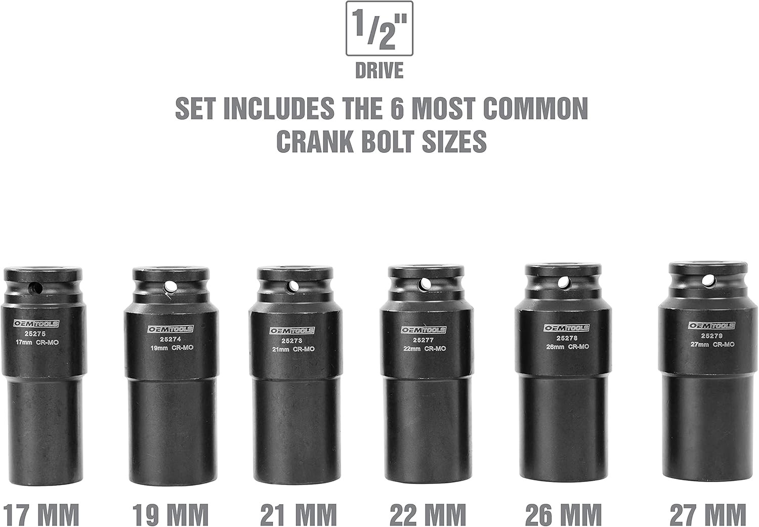 OEMTOOLS 6pc Harmonic Balancer Puller Socket Set 1/2