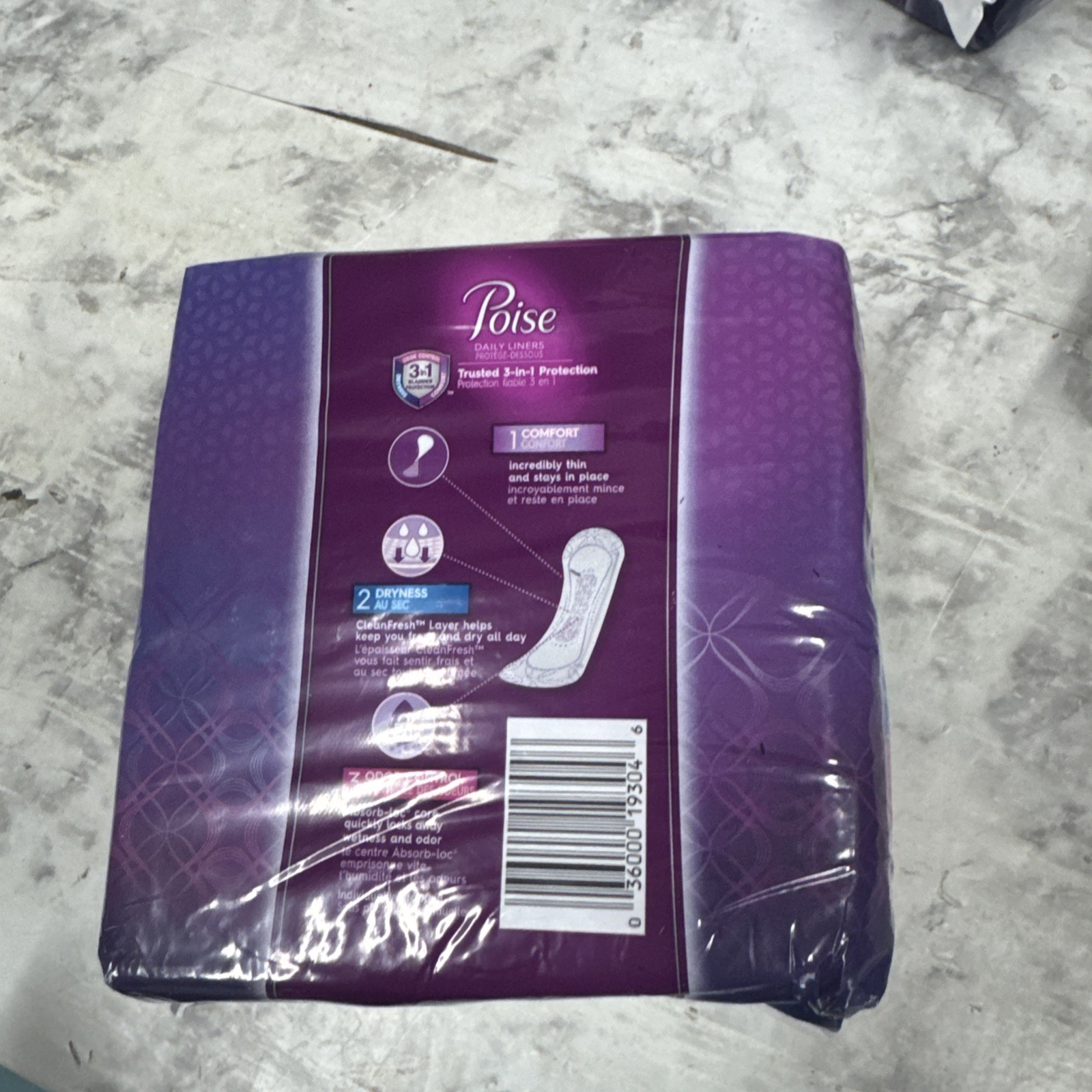 POISE DAILY INCONTINENCE PANTY LINERS, VERY LIGHT ABSORBENCY, LONG, 44 COUNT