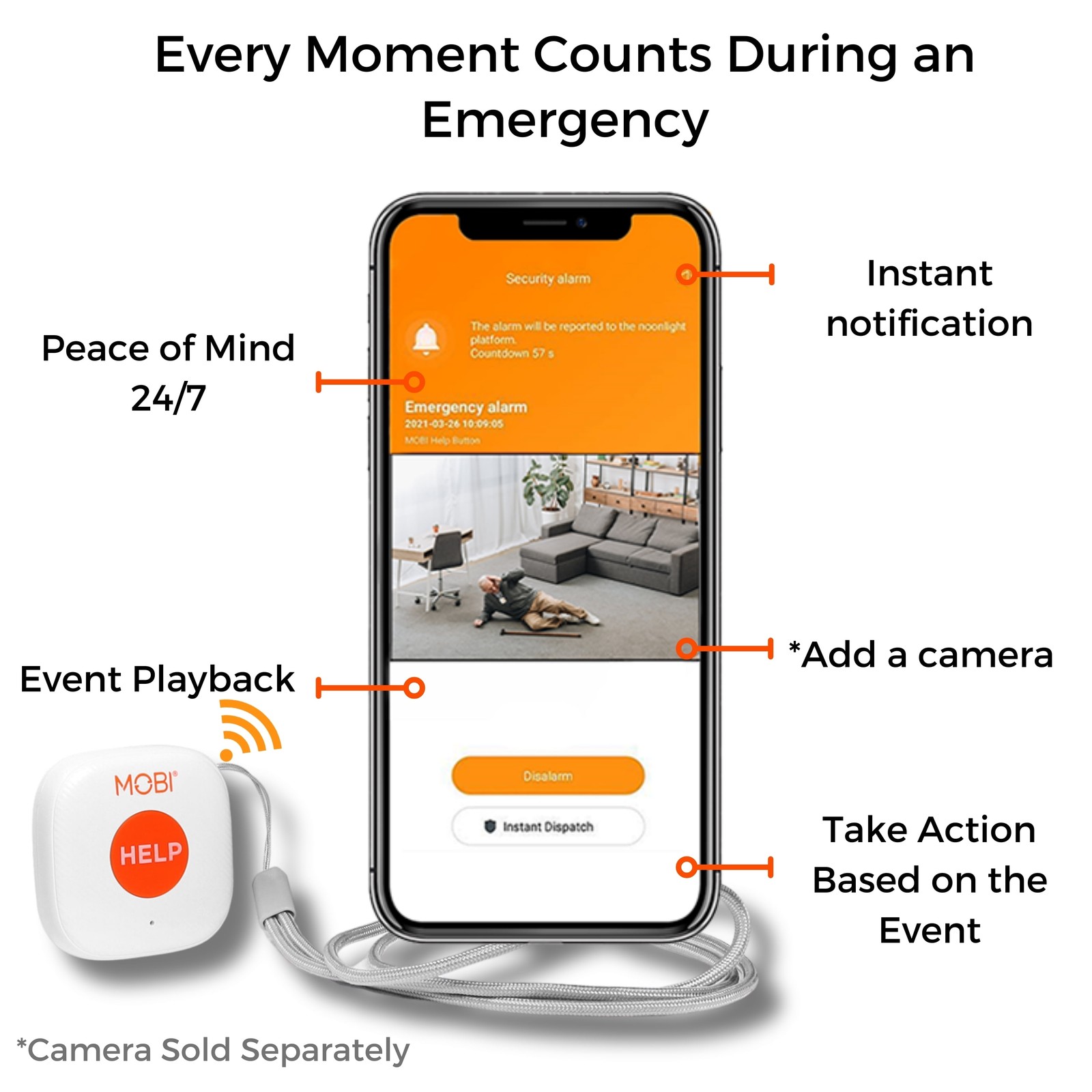 Wireless Emergency Alert Button, Smart Caregiver Monitoring System Battery