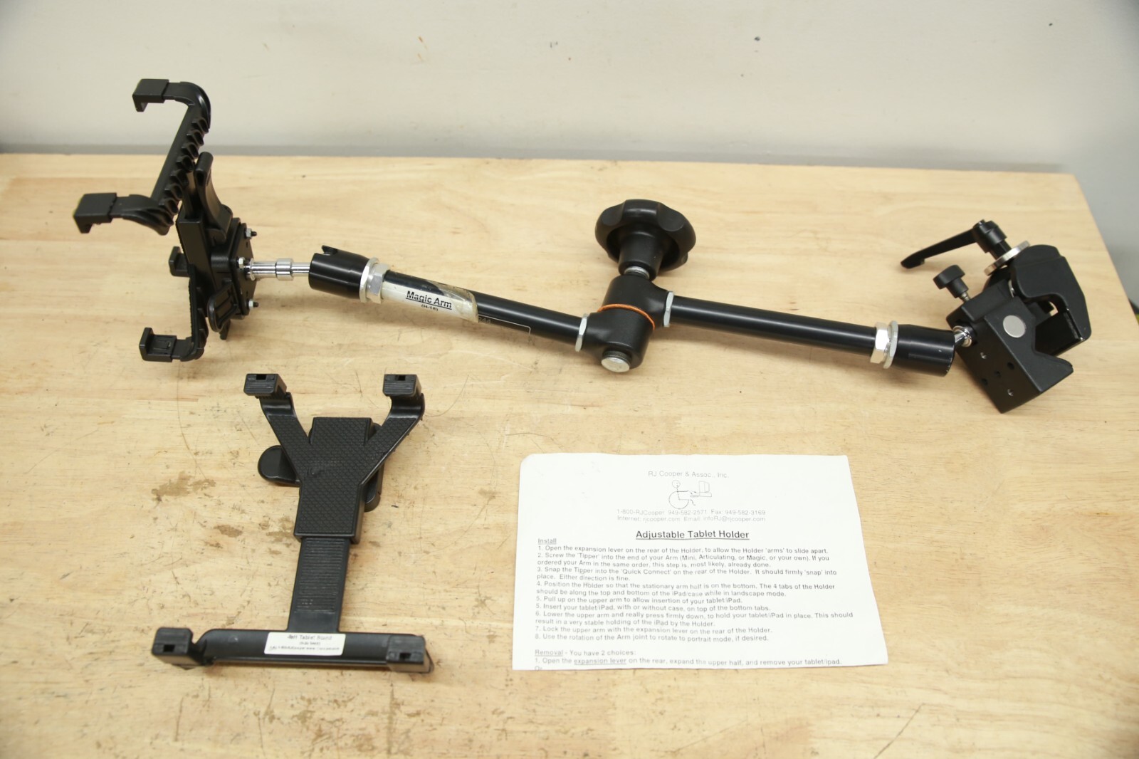 RJ Cooper Magic Arm, Super Clamp, & 2x Tablet Mount Holder for Power Chairs