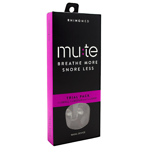 RHINOMED Mute Trial Pack S M L Breathe & Sleep Better Snore Less Open Airways