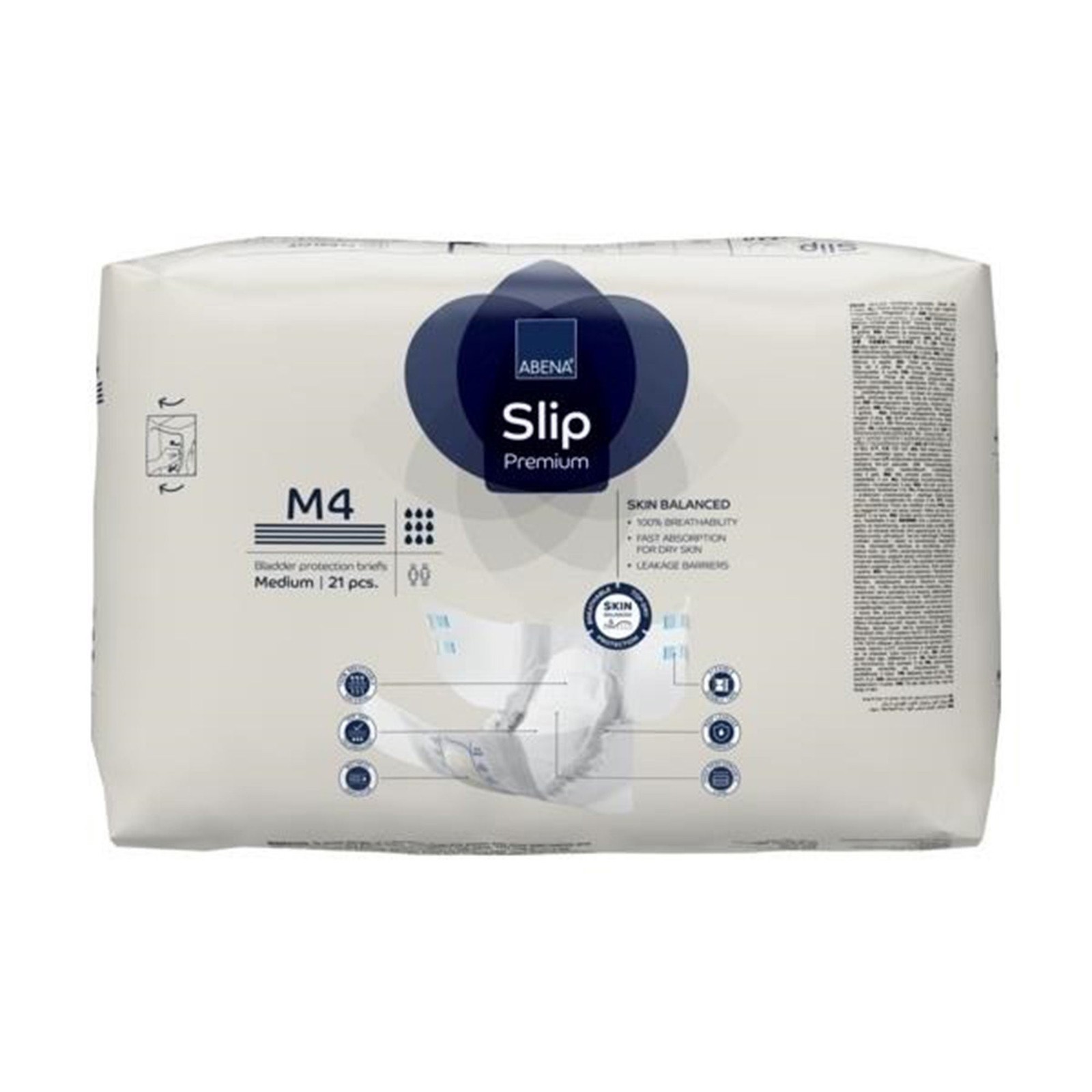 Abena Slip Premium M4 Incontinence Brief M 1000021287 168 Ct