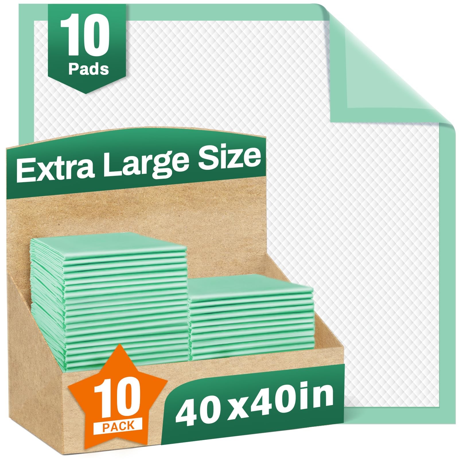 Extra Large Bed Pads Waterproof Super Absorbent Underpads 40×40 Heavy Duty 10 Co