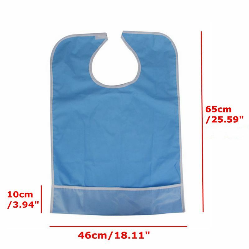 Adult Mealtime Bib Protector Disability Aid Apron with Food Catcher Waterproof
