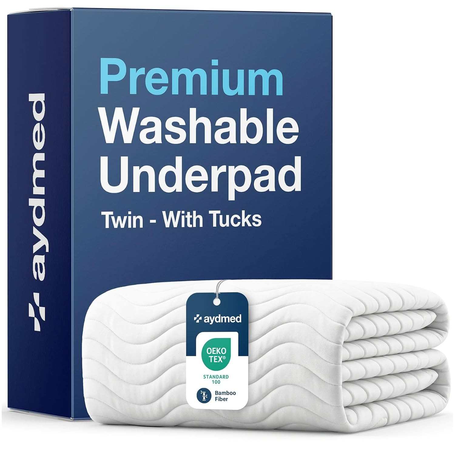 Bamboo Washable Adult Incontinence Bed Pads Twin Size with Tucks for Maximum
