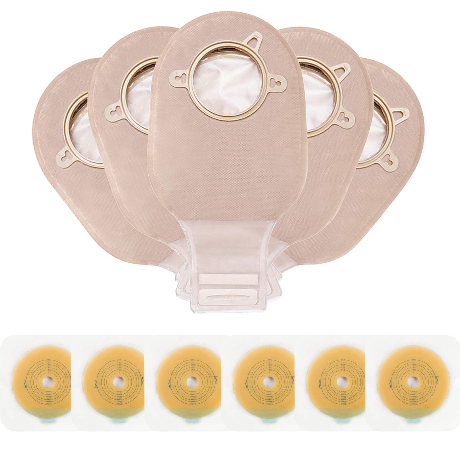 Carbou 21 PCS Colostomy Bags, Two Piece Ostomy Bag with Vercol Closure 12″