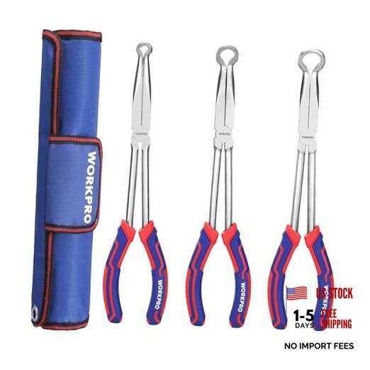 3 PCS 11″ Hose Gripper Plier Set, Long Reach Hose Gripping Pliers, 5/16-Inch,
