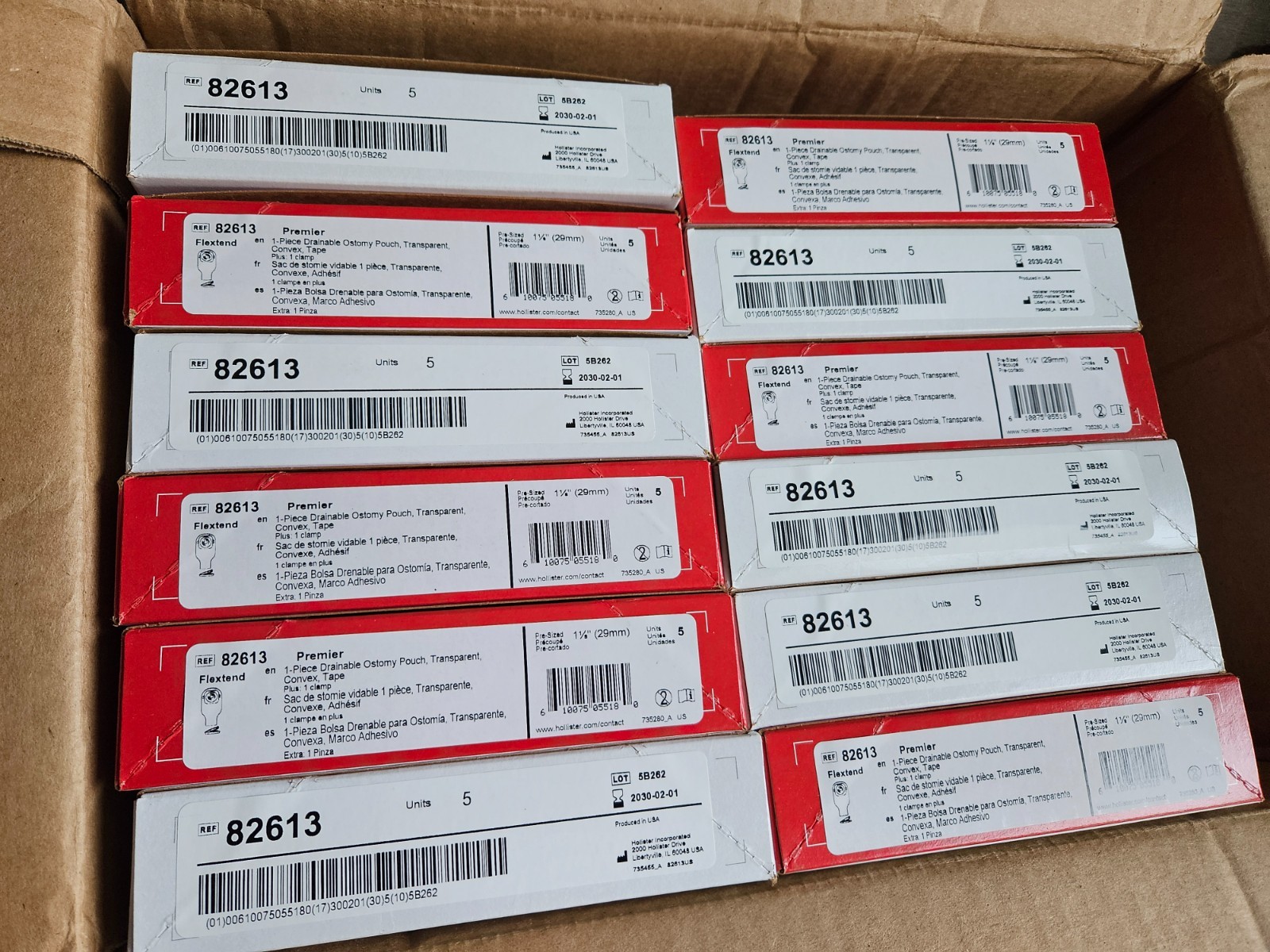 LOT 12 BOXES – Hollister 82613 Convex Ostomy Pouch 1 1/8″ Flange 29mm EX 2029-30