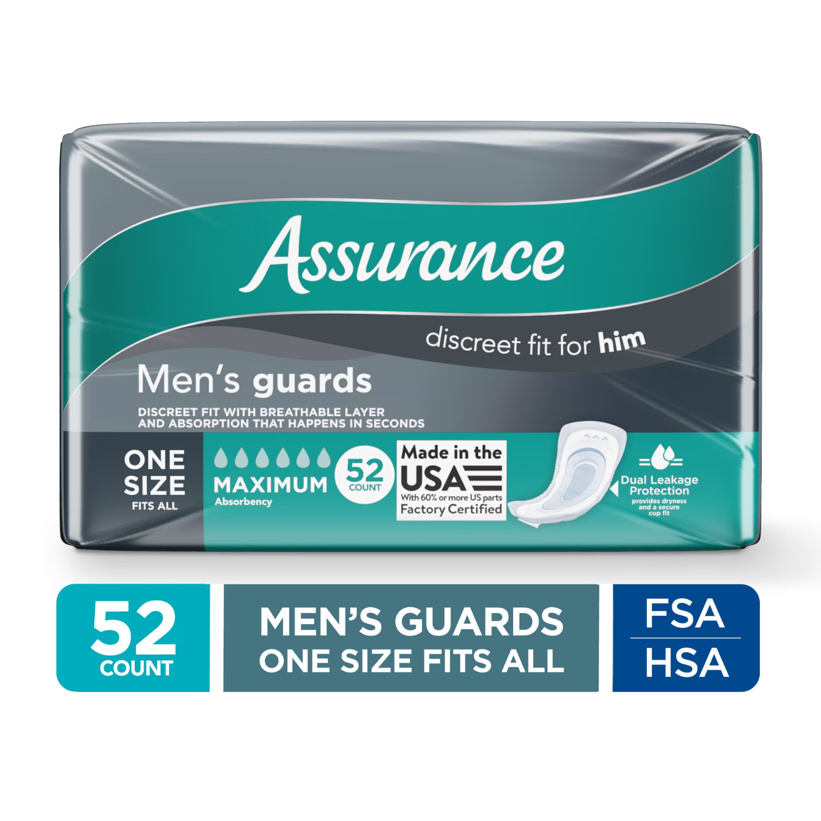 Men’s Guards, Maximum Absorbency, 52 Count free ship