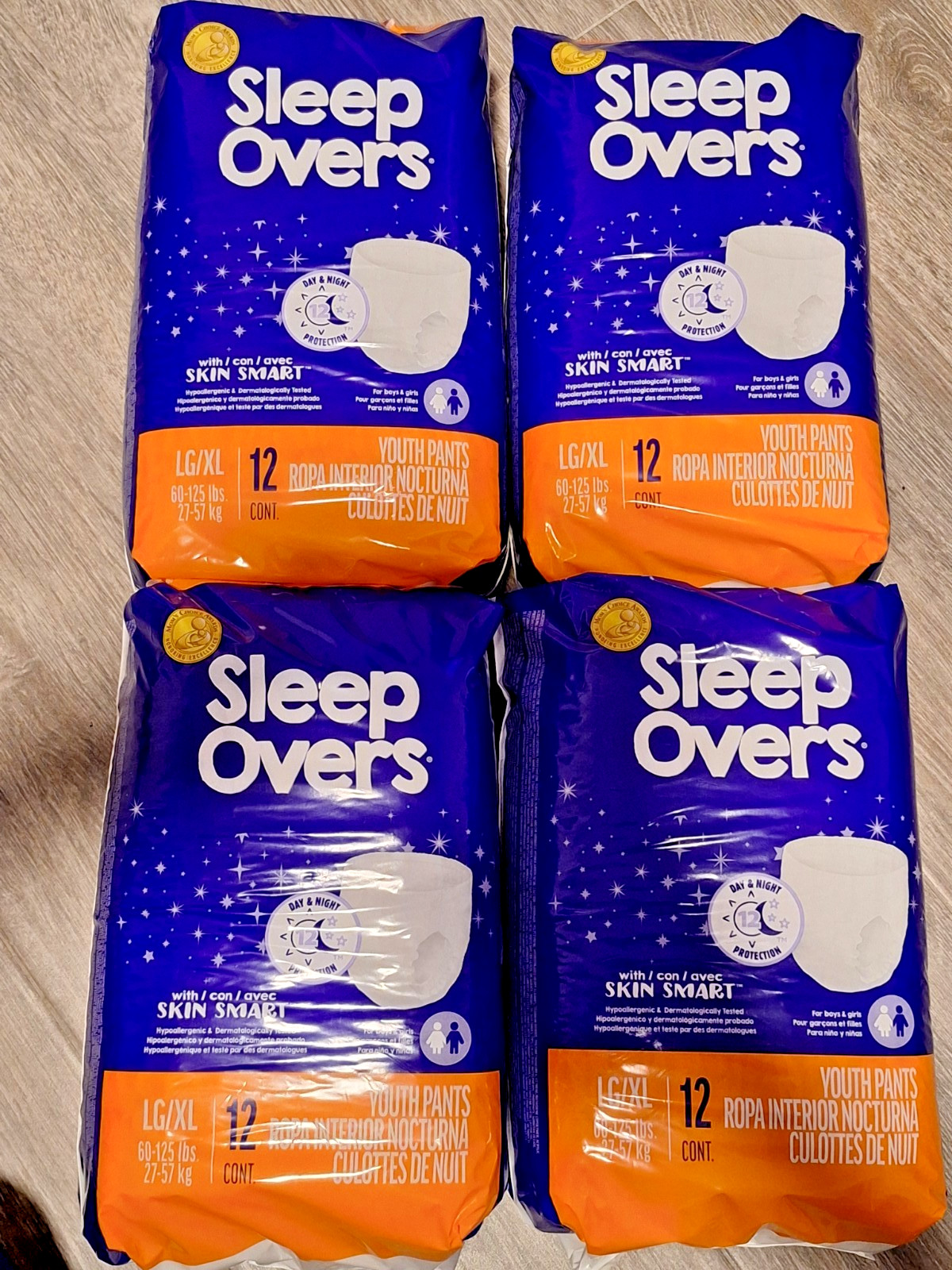4 Pack of 12 Sleep Overs by Cuties Pull Up/ Underbriefs Sz L/XL 60 – 125 lbs