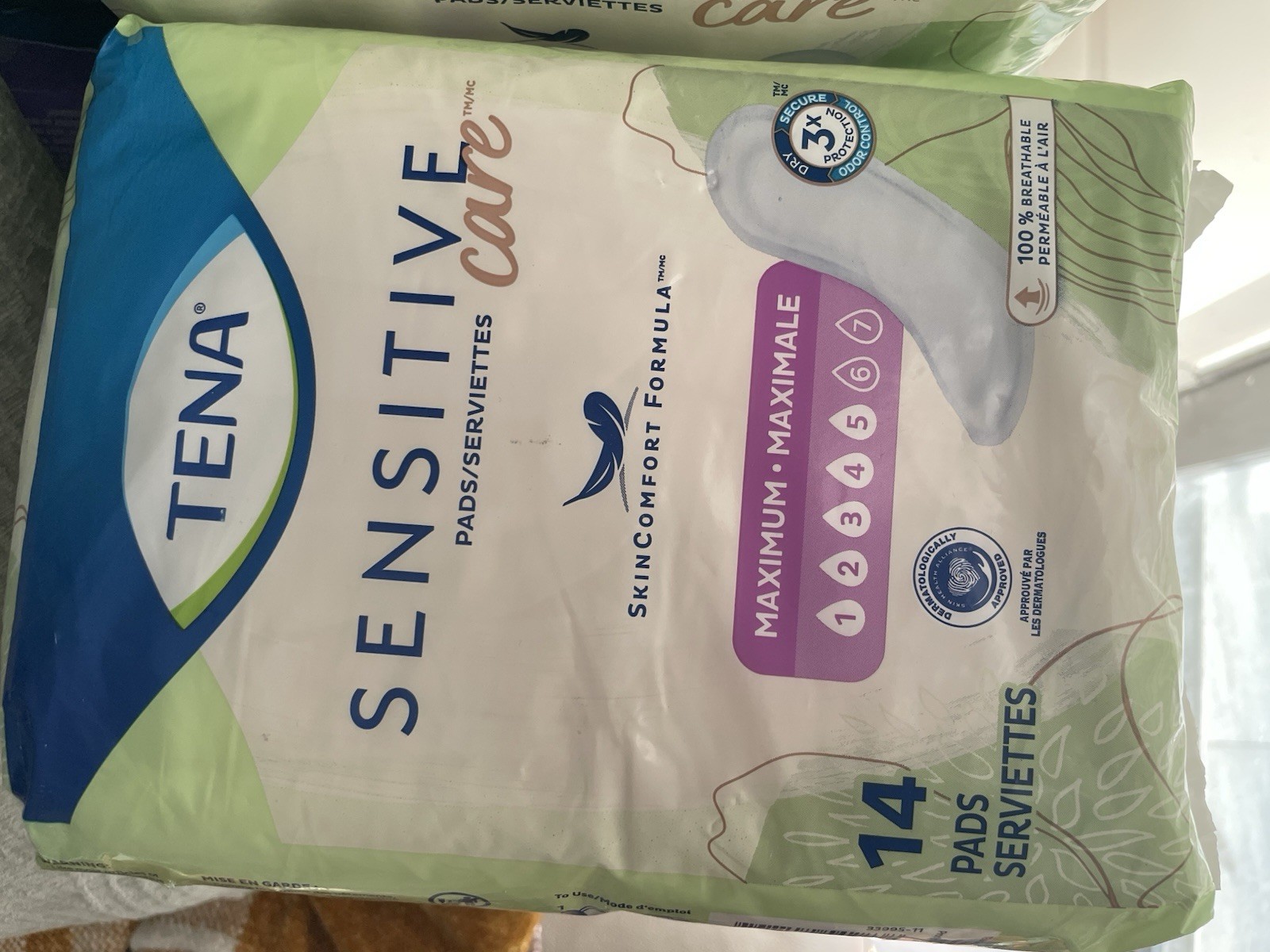 Tena Sensitive Care Ultimate Pads for Women Level 5 Maximum 14 Per Pack Lot Of 2