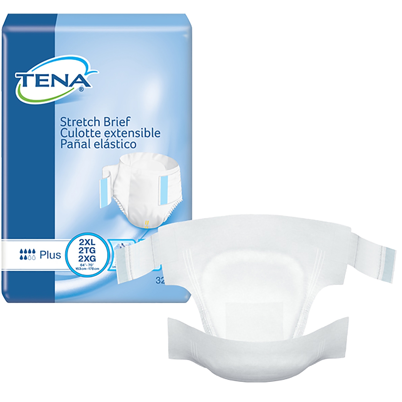 TENA Stretch Plus Incontinence Brief XXL Breathable 61090 32 Ct