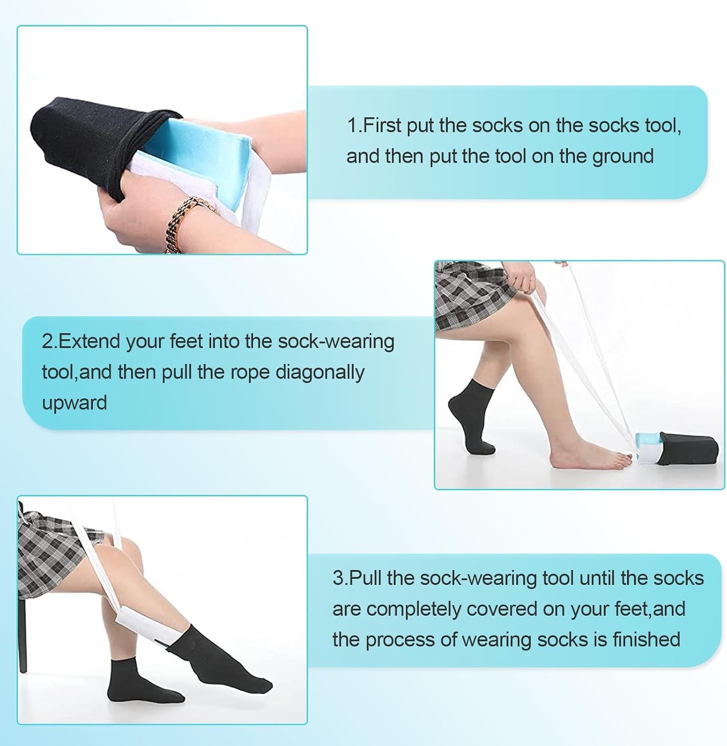Effortless Sock Puller Aid – Perfect for Seniors, Pregnant Women, and Diabetics