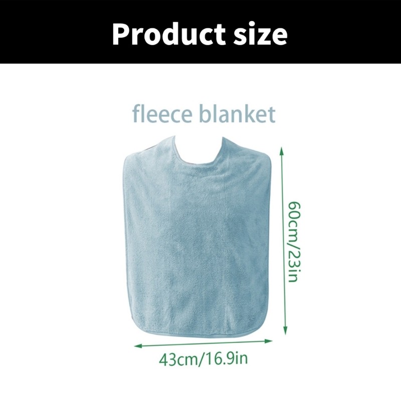 Adjustable Coral Fleece Dining Clothing Cover Reusable Terry Bib Large Towel Bib