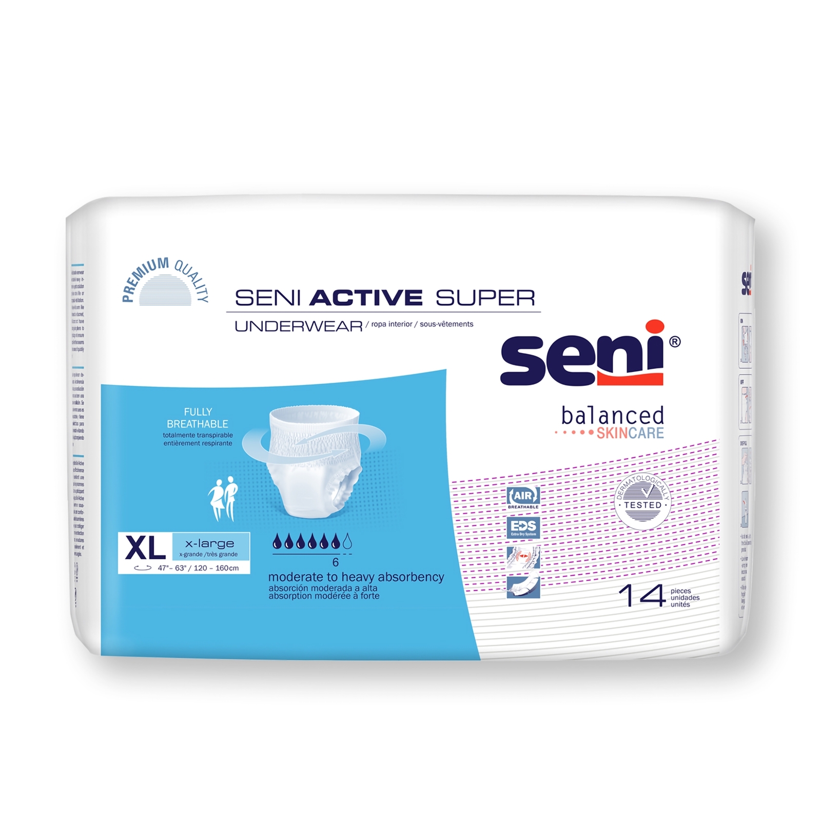 Seni Disposable Underwear X-Large Moderate to Heavy 14 Ct