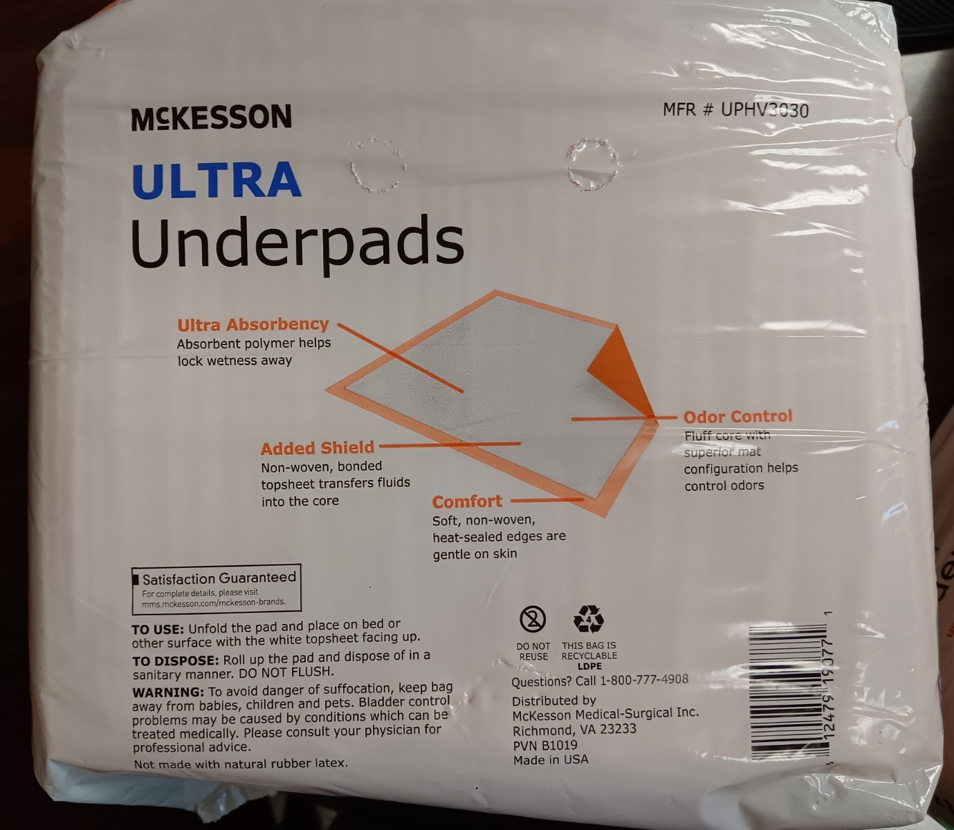 McKesson 30×30 Heavy Absorbency Adult Disposable Underpads Puppy Dog Pads 20 Cnt