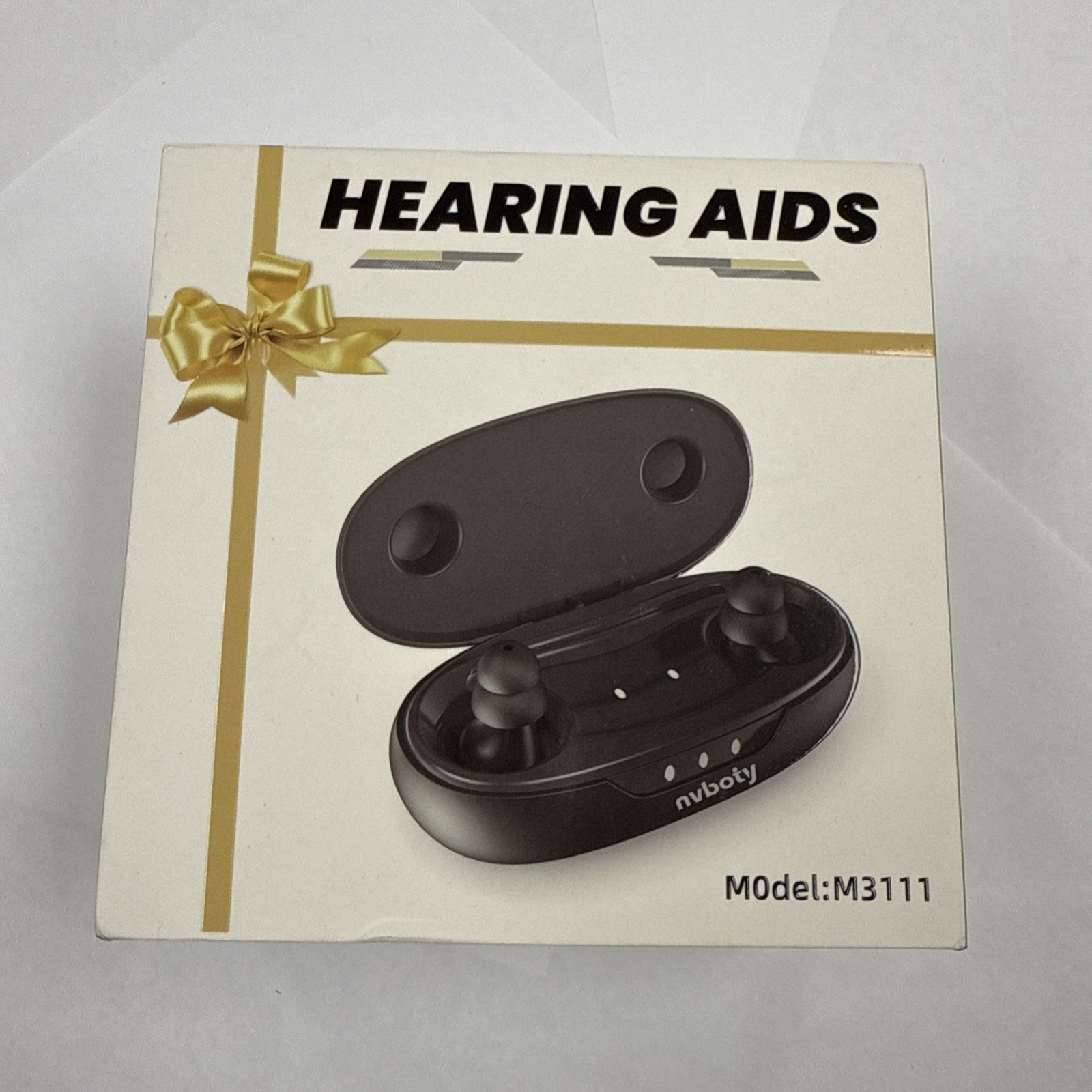 NVBOTY OTC Hearing Aids M3111 – Rechargeable Noise Reduction – black Open Box