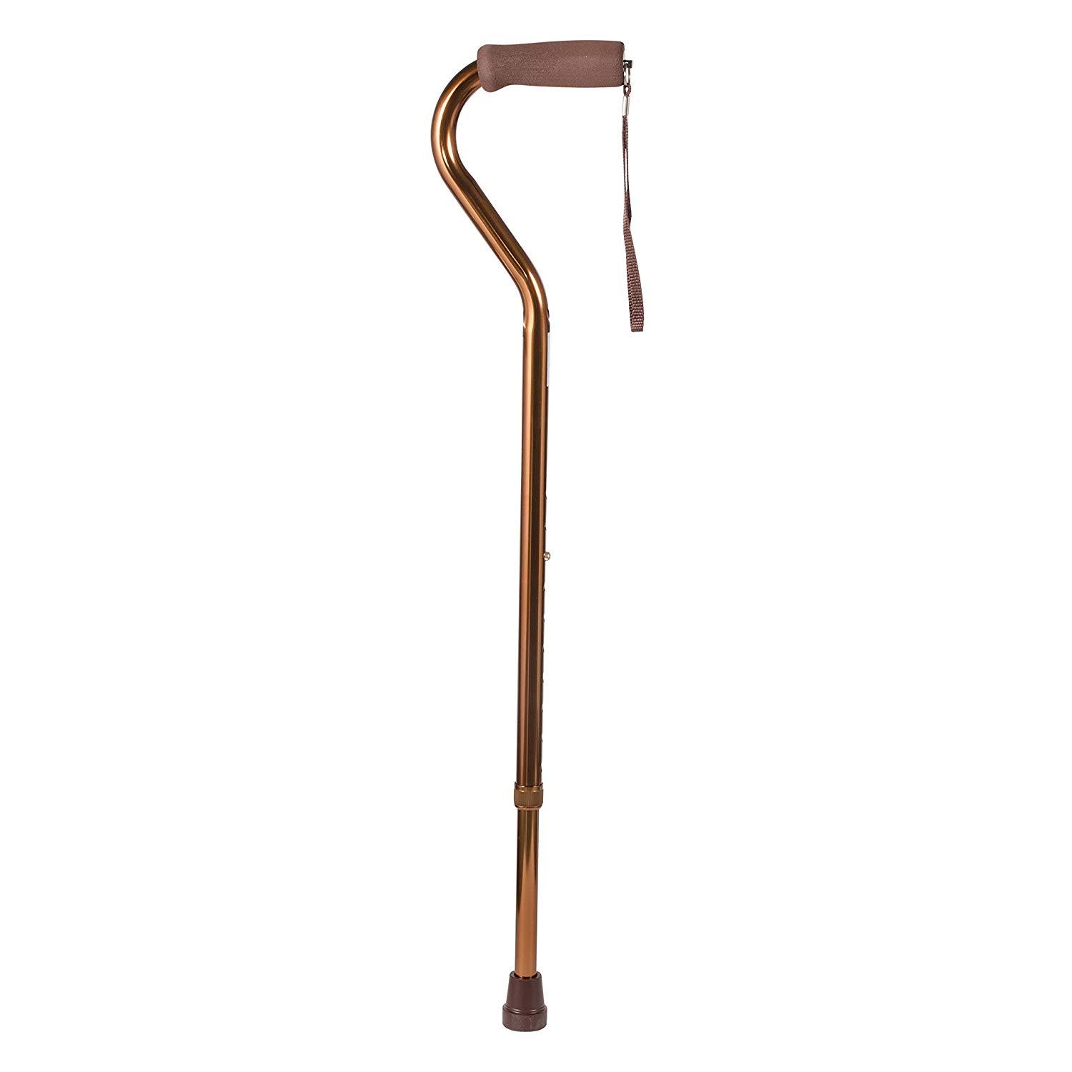 DMI Deluxe Lightweight Adjustable Walking Cane with Soft Foam Offset Hand Grip,
