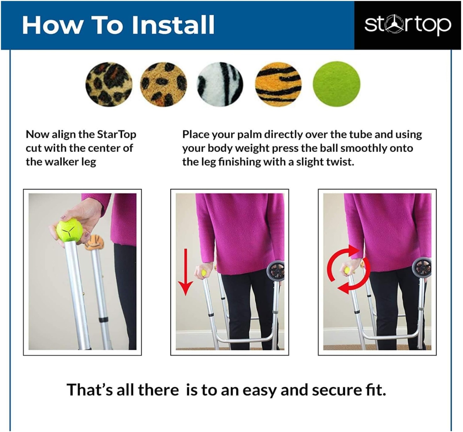 STARTOP Deluxe Pre Cut Walker Tennis Ball Glides – Walkers Legs 2.7″, Yellow