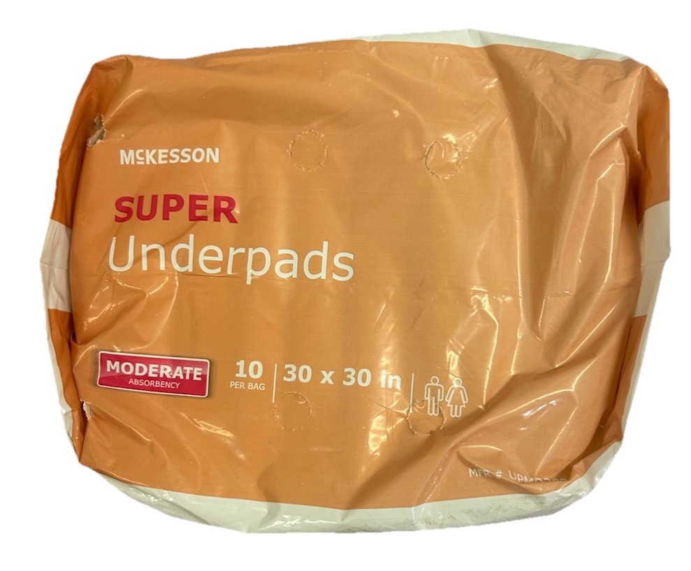 McKesson Underpad Super 30″X 30 Disposable Fluff / Polymer Moderate Absorbency