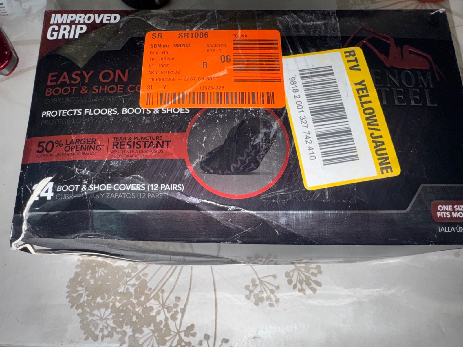 Venom Steel Easy On Boot & Shoe Covers One Size Black Disposable Polyester
