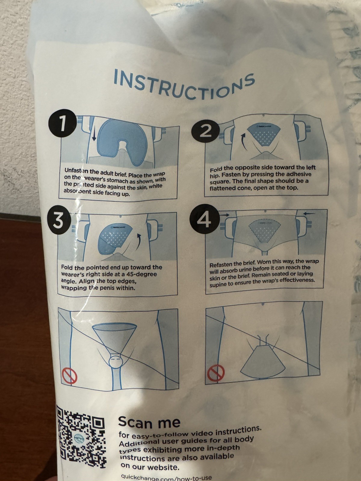 Lot of 2 – QuickChange Male Incontinence Urine Management Wrap 35 Count