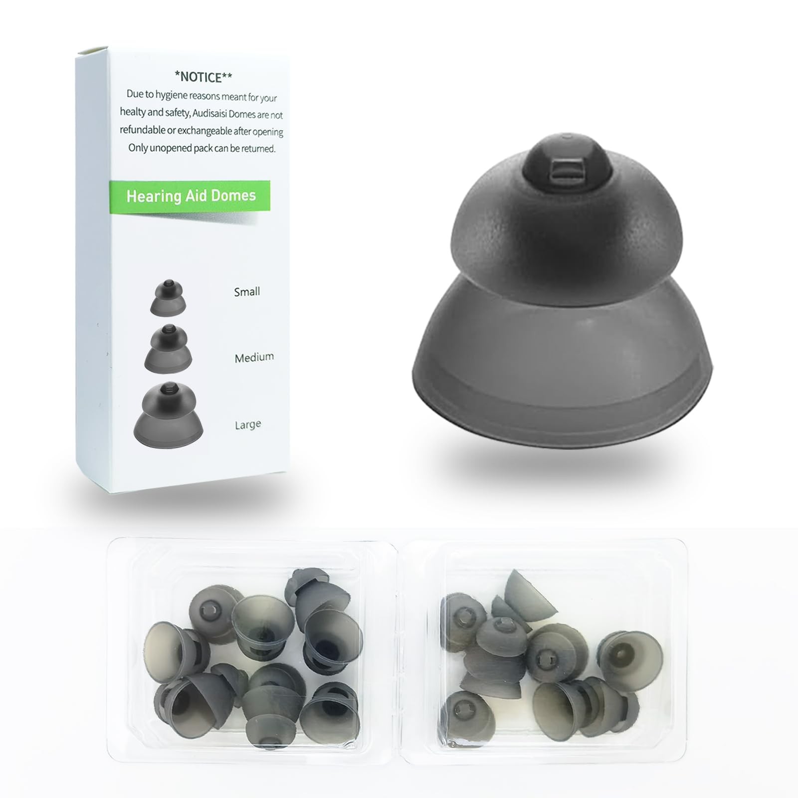 20pcs Phonak Power Hearing Aid Domes Medium 4.0 Size, 20 Pcs