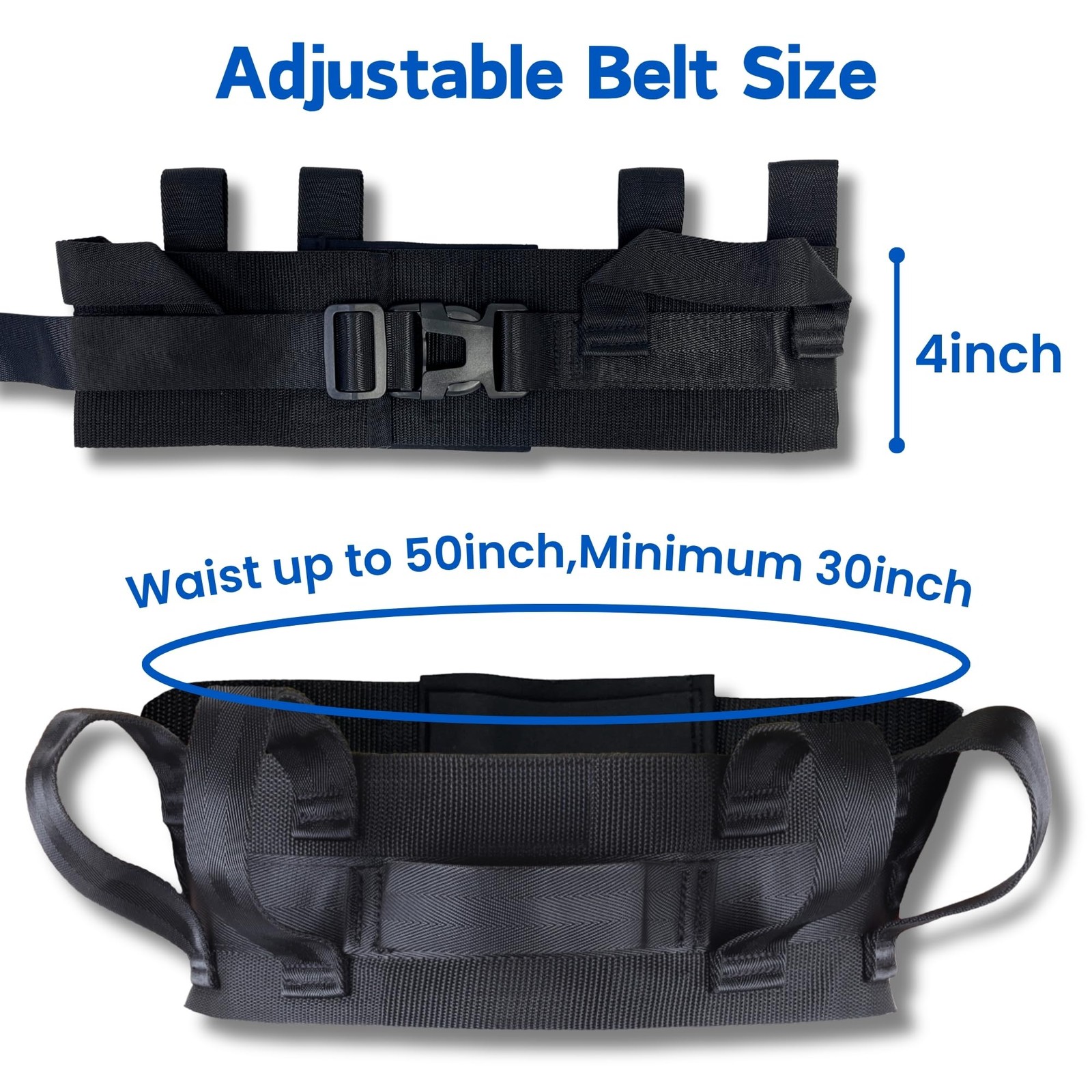 Gait Belt, Transfer Belt(300lbs) with 7 Handles for Medical Nursing Safety…