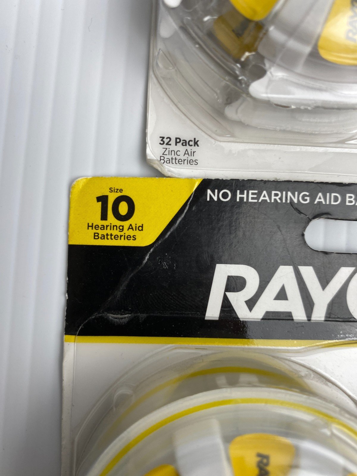 Lot of 2 Rayovac Size 10 Hearing Aid Batteries 32 Pack Each Made in USA