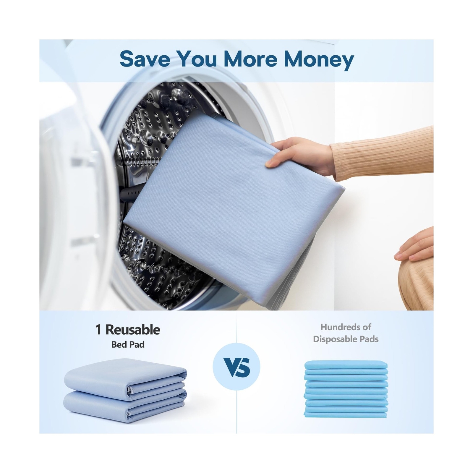 BHVESLL Washable Incontinence Bed Pad, 36×38 Inch-4 Packs Reusable Bed Underp…