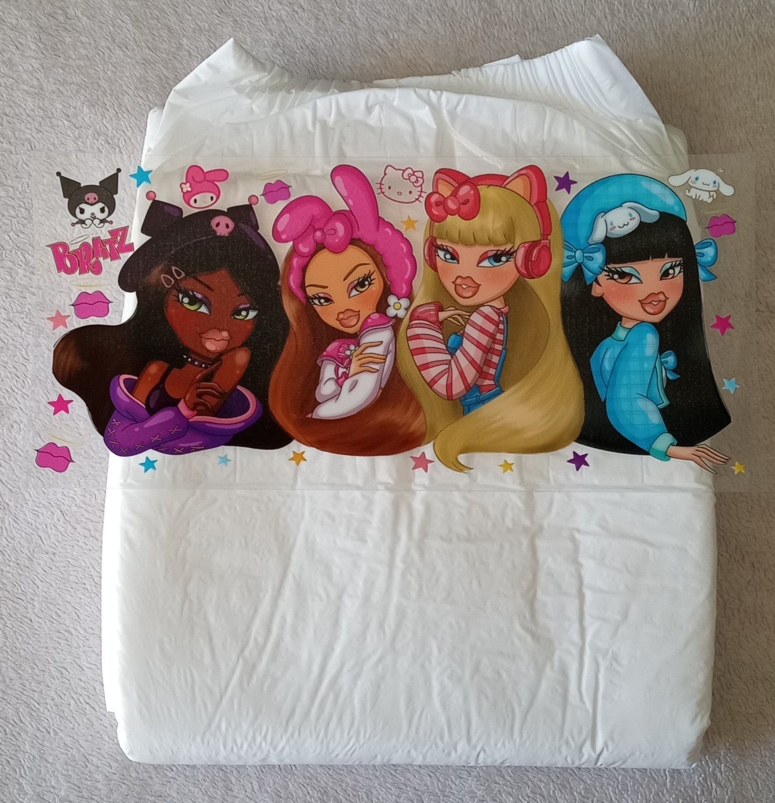Mega adult disposable ABDL diaper-Bratz Hello Kitty READ DESCRIPTION FULLY
